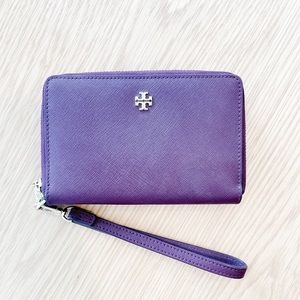 Tory Burch Saffiano Leather Phone Wristlet